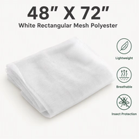 Moustiquaire rectangulaire légère blanche 48" x 72" pour le camping, les voyages, la couverture de lit, l'abri et la protection contre les insectes en extérieur