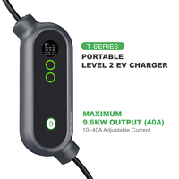Nouveau chargeur EV intelligent de niveau 2, 40A, 9,6 kW, 240V, prise NEMA 14-50, J1772, courant réglable sur 5 niveaux, écran LCD, charge portable