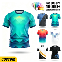 T-shirt à manches courtes pour homme en polyester personnalisé avec impression zigzag par sublimation, impression 3D sur toute la surface pour vêtements d'entraînement