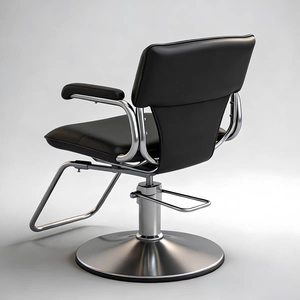 Fauteuil de Barbier Moderne en Cuir PU Blanc, Chaise de Salon Hydraulique Pivotante à 360 Degrés, Hauteur Réglable pour Usage Commercial - Product Image 4