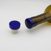 Bouchon de bouteille de vin vodka whisky 19mm 21mm 22mm T bouchon de bouteille en liège avec dessus en plastique bois aluminium
