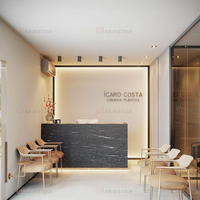 Comptoir de réception en marbre travertin beige moderne Newstar pour bureau, hôtel, salon ou entreprise