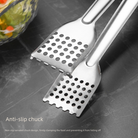 Pince de cuisine multifonctionnelle moderne en acier inoxydable, tête carrée creuse, écologique, compatible lave-vaisselle, pour servir le pain