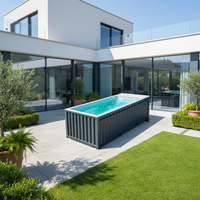 Piscine hors sol en fibre de verre en gros, petite piscine familiale de 20 pieds, accessoires, conteneur, construction de piscine
