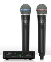 Behringers ulm302 Mic, satu Tow dua mikrofon panggung genggam nirkabel