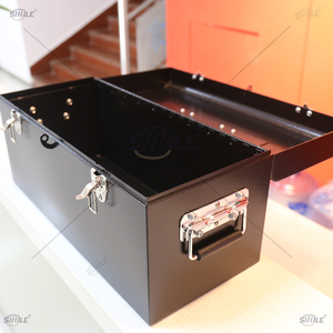 CHNSMILE Boîte à outils portable en acier <span class=keywords><strong>de</strong></span> style <span class=keywords><strong>toit</strong></span> en forme <span class=keywords><strong>de</strong></span> hanche personnalisée avec loquet en métal Boîtier en acier Organisateur <span class=keywords><strong>de</strong></span> stockage d'outils bleu Boîte en métal - Product Image 5