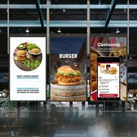 EKAA 55 Inci 3000/4000 Nits Layar LCD Digital Signage Dua Sisi untuk Jendela Toko, Terbaca di Bawah Sinar Matahari, Tanpa Kipas