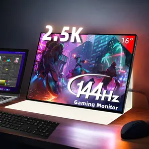 แบบพกพา 16 นิ้วจอภาพ 2.5K QHD USB-C แล็ปท็อปจอภาพจอแสดงผลคอมพิวเตอร์ HDR IPS GAMING Monitor พรีเมี่ยมสมาร์ท,ลําโพง