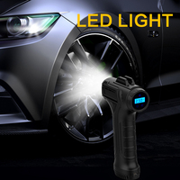 Mini gonfleur de pneus numérique ABS avec lumière d'urgence, jauge numérique 150 PSI, pression préréglée