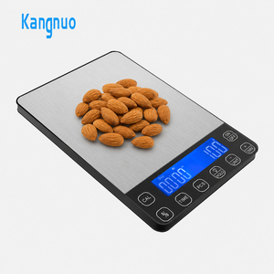 เครื่องชั่งดิจิตอลสำหรับครัว ชั่งอาหารสำหรับทำขนม หน้าจอ LCD สีฟ้าพร้อมไฟพื้นหลัง หน่วยชั่งแบบ PCS  ฐานสแตนเลส ขายส่ง - Product Image 1