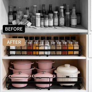 Organisateur de placard coulissant sans perçage, étagères de rangement extensibles à glissière silencieuse, panier pour cuisine et garde-manger - Product Image 4