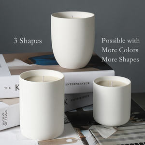 Pot à bougie en céramique, cylindre rond, gaufré, résistant à la chaleur, durable, de haute qualité, décoration d'intérieur - Product Image 2