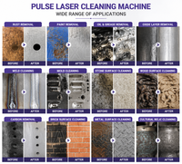 Machine de nettoyage au laser pulsé portable 200W 300W 500W, nettoyeur laser portatif en forme de valise pour l'élimination de la rouille sur métal, du bois, de la peinture et du vernis
