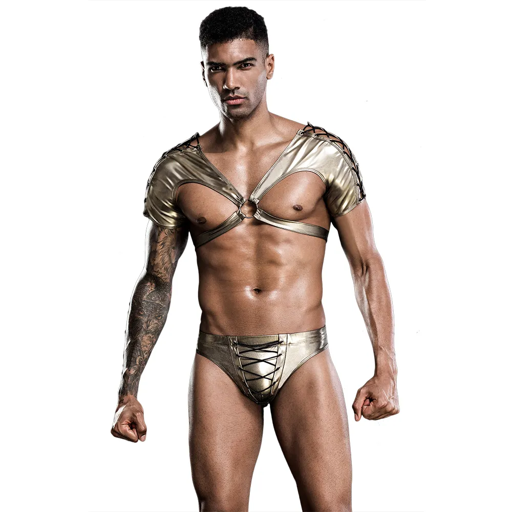 Dropshipping sexy adult costume party men luxury lingerie playwear tops shorts sexy men underwear