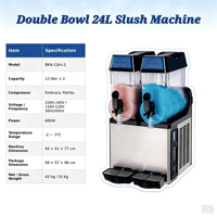 Machine à granita professionnelle à deux robinets en acier inoxydable, grande capacité, pour Daiquiri, Margarita et jus, pour restaurants et bars à jus, stock US