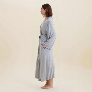 Robe de chambre de luxe Hongbo pour femme avec logo, couleur unie, manches longues, en tissu modal, robes élégantes pour femmes, pyjamas pour toutes les saisons - Product Image 3