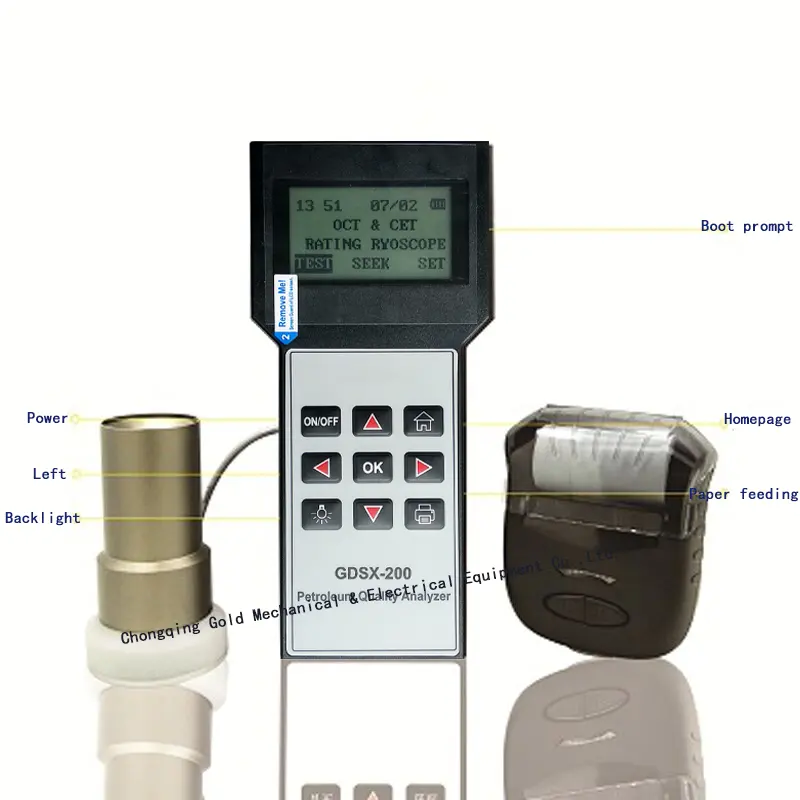 휴대용 가솔린 기름 세타네 수 발견자 ASTM D4737 옥탄 수 해석기 ASTM D2699