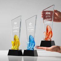 Trophées en cristal vierges de haute qualité en gros, récompenses et plaques en cristal personnalisées avec impression UV, cadeaux souvenirs