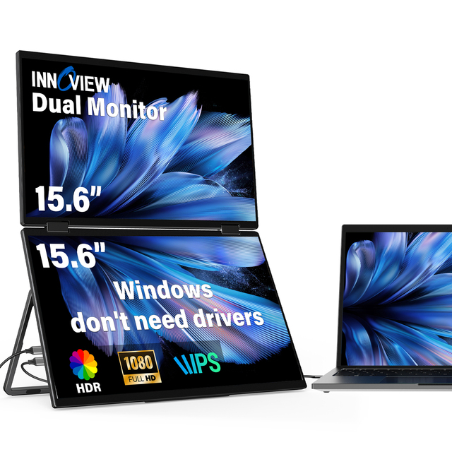 InnoView Dual Portable Monitor 15.6" USB-C/ Dual Screen Monitor for Laptop, Mac, Windows