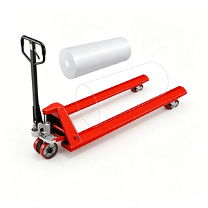 Chariot à palettes hydraulique manuel, transpalette manuel 5500 lb avec châssis en acier, roues en PU, levier 3 en 1, atelier, entrepôt pour garage - Product Image 2