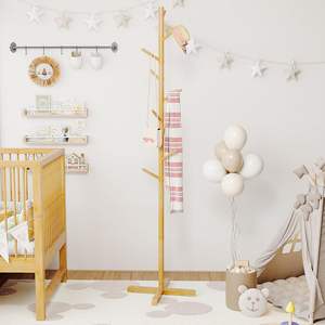 <span class=keywords><strong>Porte</strong></span>-<span class=keywords><strong>manteau</strong></span> en bambou sur pied avec 9 crochets, 3 hauteurs réglables pour enfant et <span class=keywords><strong>adulte</strong></span>, convient à l'entrée, à la <span class=keywords><strong>chambre</strong></span> à coucher, au bureau - Product Image 3