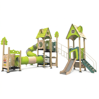 Ensemble de château de jeu pour enfants en acier résistant aux intempéries avec panneaux en PE, tunnel en spirale et toboggan pour jardin, maison, extérieur, multi-activités