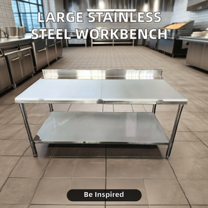 Tavolo da Lavoro Commerciale OEM ODM Xiangying in <span class=keywords><strong>Acciaio</strong></span> Inox 304 con Piano in Polimero, Spessore 3/4'', Certificato NSF - Product Image 3