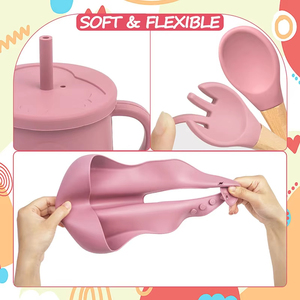 Productos de Alimentación para Niños a Precio Económico, Vajilla Infantil de Silicona de Grado Alimenticio, Juego de Alimentación para Bebés de Silicona, Libre de BPA - Product Image 2