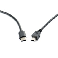 Câble USBC vers Mini USB OTG, compatible avec contrôleur de jeu, appareil photo, GPS, Dash Cam, noir