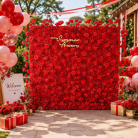 Mur de fleurs artificielles réalistes pour décorations de fond de cérémonie de mariage