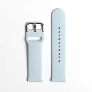 时尚热带运动硅胶表带手链18毫米20毫米浅蓝色橡胶表带，适用于智能手表和通用手表
