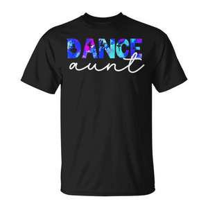 Camiseta Dance Aunt para regalo de tía bailarina, camiseta negra con cuello redondo - Product Image 1
