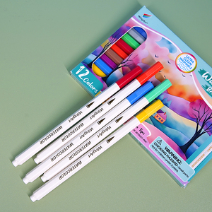 OEM ODM Vente chaude Logo personnalisé 12 stylos aquarelle extra propres avec <span class=keywords><strong>pinceau</strong></span> de <span class=keywords><strong>calligraphie</strong></span> dans une boîte à fenêtre - Product Image 2