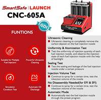 Máquina de Limpieza de Inyectores de Combustible Ultrasónica LAUNCH CNC605A, 6 Cilindros, Compatible con GDI/SFI, Pantalla LCD, AC220V/110V, Diagnóstico Automotriz