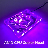 Refroidisseur de processeur XHDIY XH02 à micro-canaux sans ventilateur pour AM3 AM4 et LED violette pour processeur