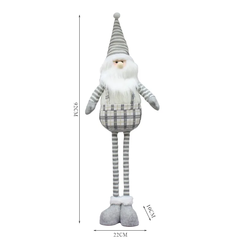 Bambola di natale regolabile in altezza simpatico pupazzo di neve giocattolo barba vecchio capra decorazioni in piedi set di bambole di natale