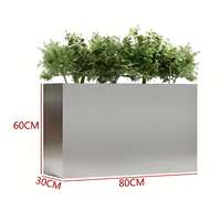 Grandes boîtes de fleurs rectangulaires personnalisées en métal Grands pots de fleurs pour jardin extérieur Boîtes en métal Grands pots de fleurs pour jardin extérieur