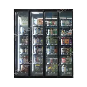 ガラスドア冷凍庫収納ディスプレイ4面クーラー中国メーカー