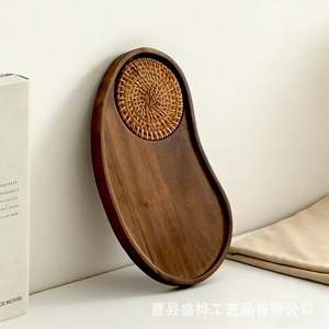 Japanese Style Wooden Serving <b>Tray</b> With Cup Holder For <b>Tea</b> Coffee Breakfast Dessert Hotel Use - Product Image 4