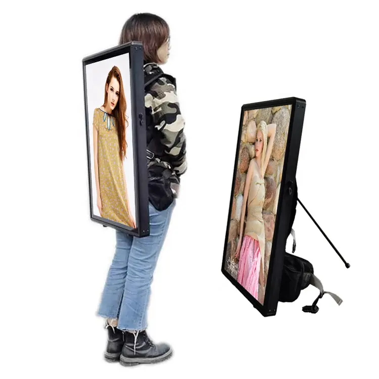 Outdoor Walking Rucksack AD LCD-Werbe spieler Digital Signage und Displays Maschine Android USB Billboard