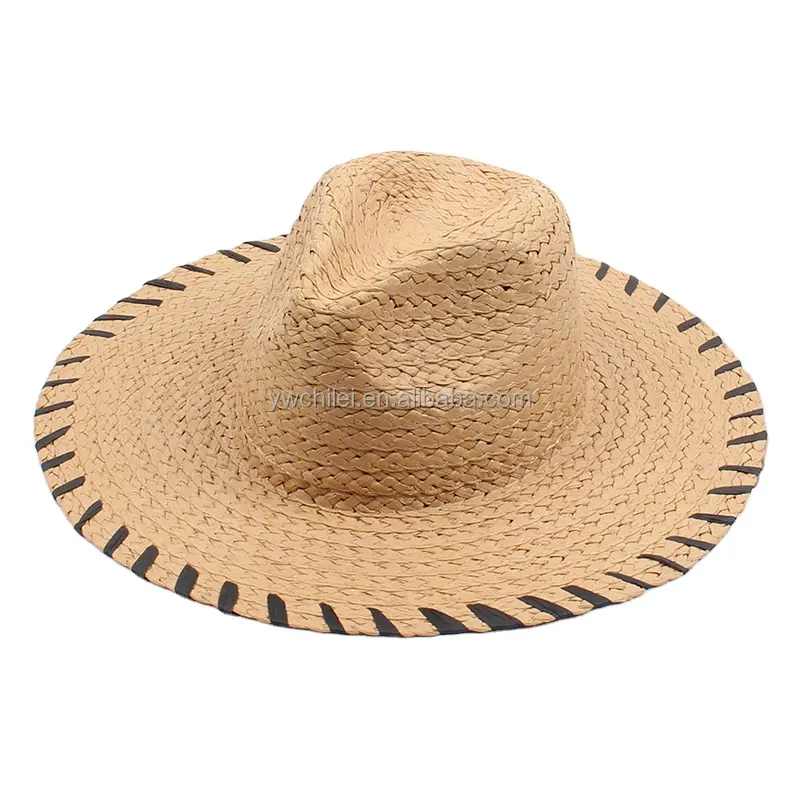 หมวกฟางข้าวสำหรับผู้หญิง,หมวกฟล็อปปี้ดิสก์ปีกกว้างสำหรับฤดูร้อนหาดปานามา UPF 50 +