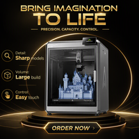 Impresora 3D FDM Industrial Creality K2 Plus, Multicolor, Velocidad de 600 mm/s, Gran Volumen de Impresión de 495*515*640 mm