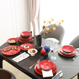 Semtember Promotion High End Kitchen Stoneware Plates Set Round Ins Style Ceramic Plates Low Price Stoneware Dinner Set for Home - Product Image 4