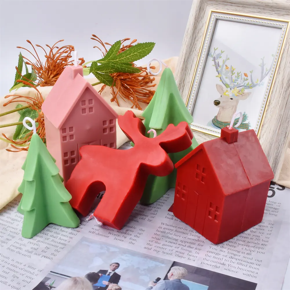शीर्ष विक्रेता 3D क्रिसमस श्रृंखला मोमबत्ती मोल्ड छुट्टी मोमबत्ती मोल्ड सिलिकॉन DIY हस्तनिर्मित क्रिसमस मोल्ड के लिए उपयुक्त