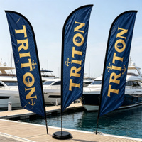 Drapeau publicitaire personnalisé pour salon aéronautique, promotion extérieure, bannière imprimée sur mesure avec mât