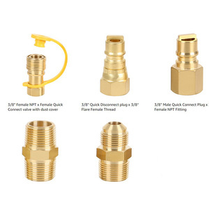 Conector Rápido Universal para Propano de 3/8 Pulgadas NPT para Parrilla Exterior, Cocina, Repostería, Barbacoa, Adaptador de Manguera de Gas Metálica - Product Image 5