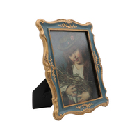 Cadre photo vintage bleu marine européen personnalisé, cadre photo mural rétro antique, vente en gros, fabriqué en Chine, en résine