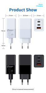 <span class=keywords><strong>Cargador</strong></span> Rápido Mini Gan de 3 Puertos, Personalizable, para India y Europa, Multi-Puerto, Inteligente, Supervooc, Tipo USB 1A2C, <span class=keywords><strong>65W</strong></span>, para iPhone, <span class=keywords><strong>OnePlus</strong></span>, Samsung - Product Image 4