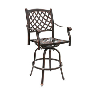 Aluminum Alloy Swivel Bar <b>Stool</b> <b>Garden</b> Chair Outdoor Patio Furniture Traditional Design Durable Tapered Leg - Product Image 1