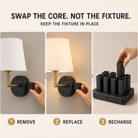 Système de lampes sans fil modulaires rechargeables avec station de charge à 8 emplacements, lampes de table sans fil, lampes murales pour restaurant